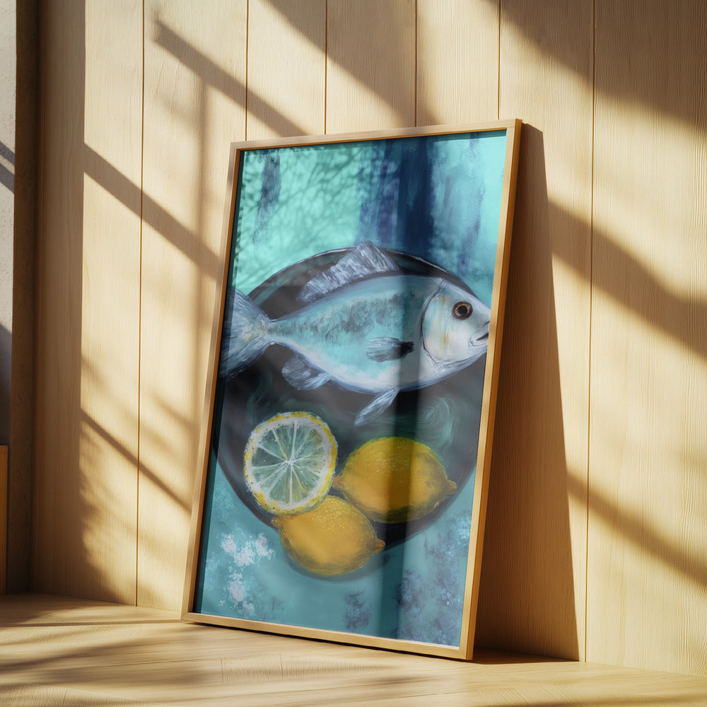 Un plato de pescado Posters - Impresiones de Arte