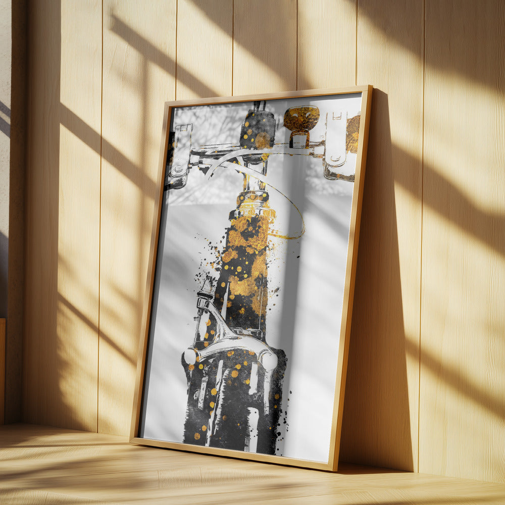 Cycling 2 gold and black | Poster