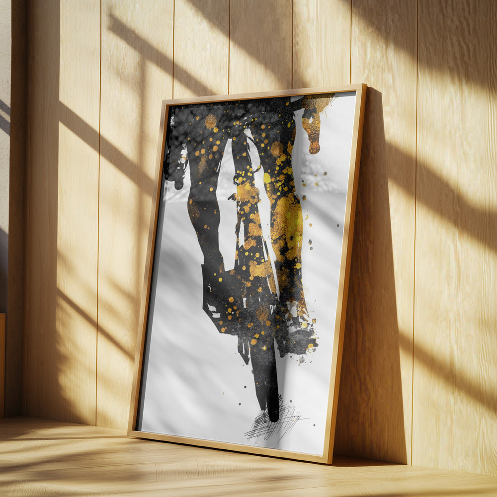 Cycling 3 gold and black | Poster