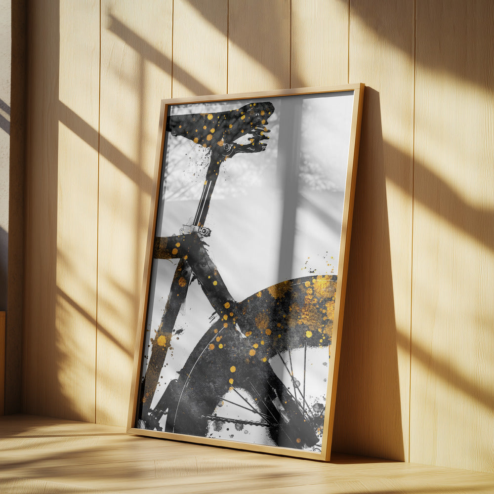 Cycling 4 gold and black | Poster