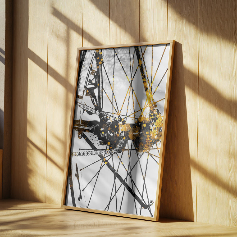 Cycling 5 gold and black | Poster