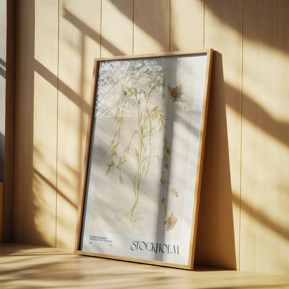 Watercolor print collection. Flower market - Stockholm | Poster