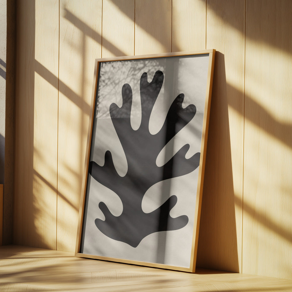 Minimal Black Coral Leaf | Poster