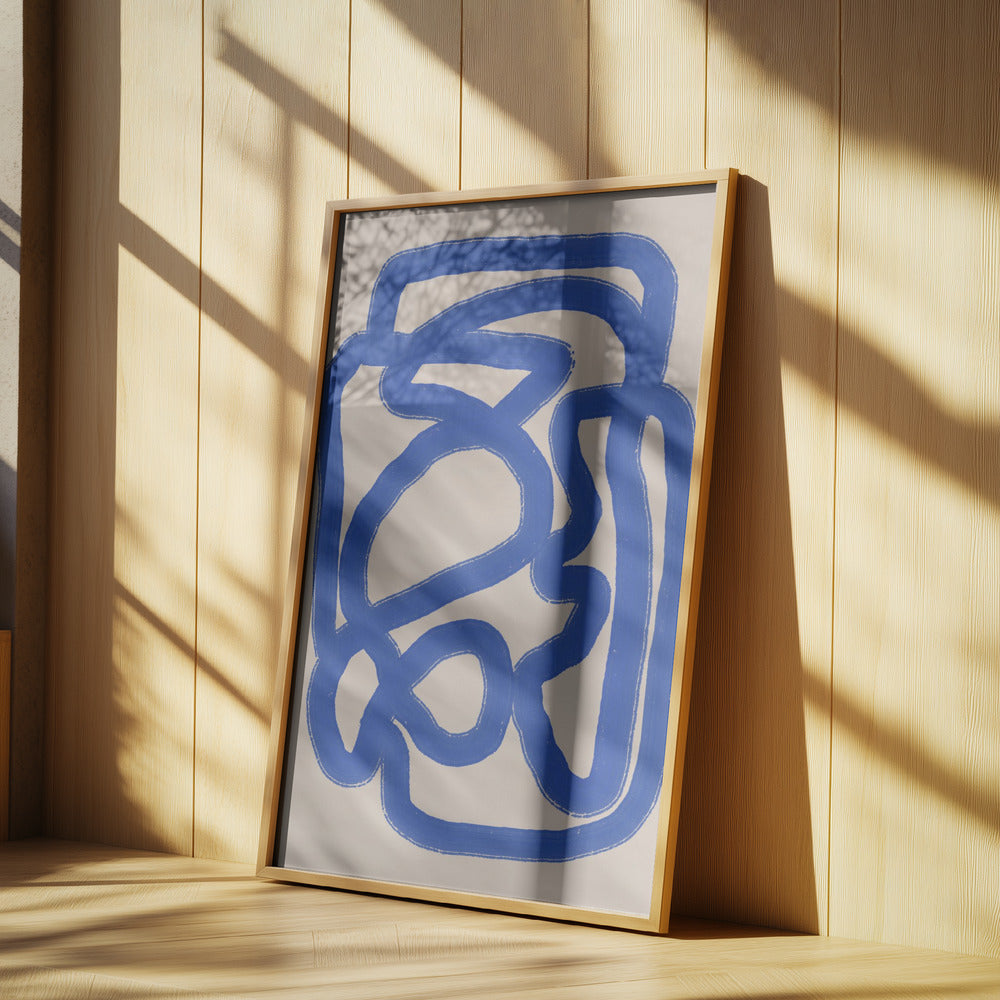 Line art in cobalt blue 04 | Poster