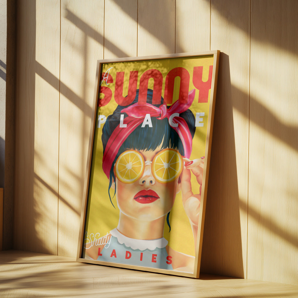 Ein sonniger Ort für schattige Damen Orange Pinup Art | Poster