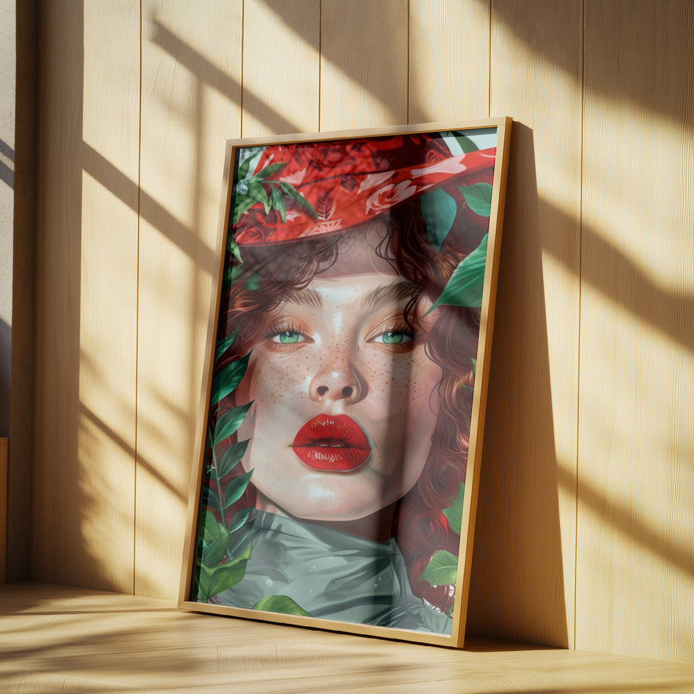 Woman With Green Eyes portrait | Poster