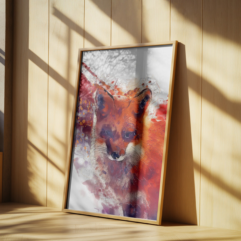 Animal Red Fox Watercolor Animal Art | Poster