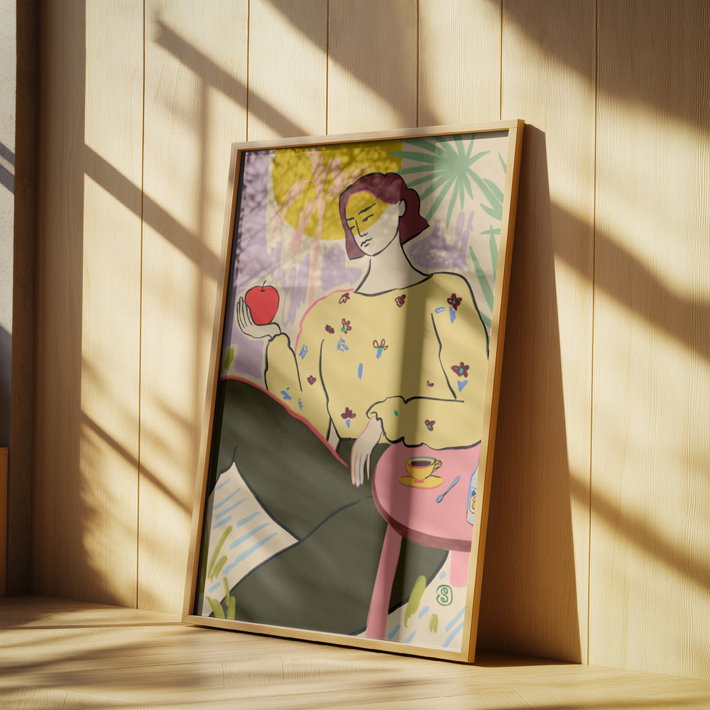 Woman With Apple | Poster