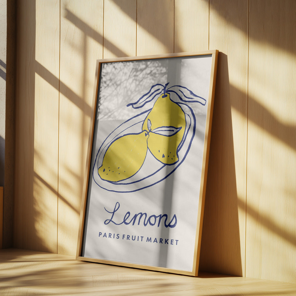 Food Art - Lemons Paris Fruit Market | Poster