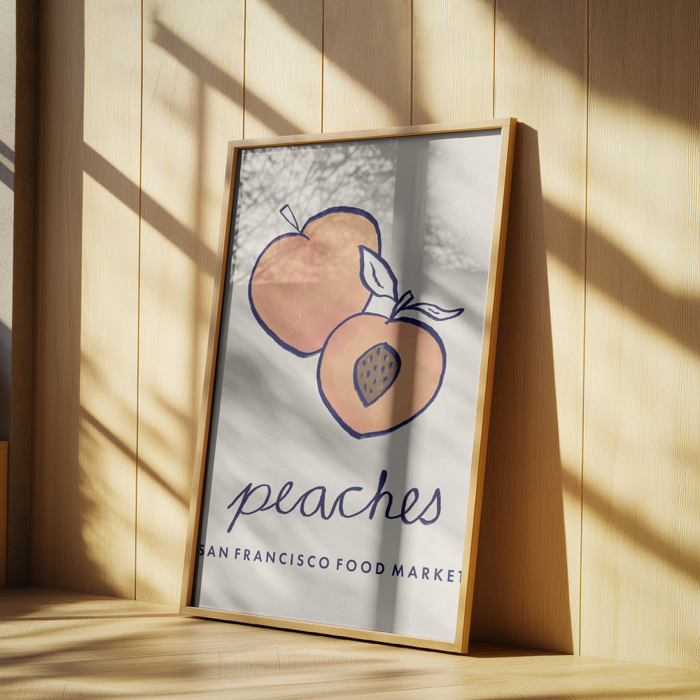 Food Art - Peaches San Francisco Food Market | Poster