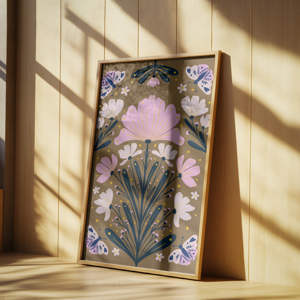 Flowers And Butterflies | Poster