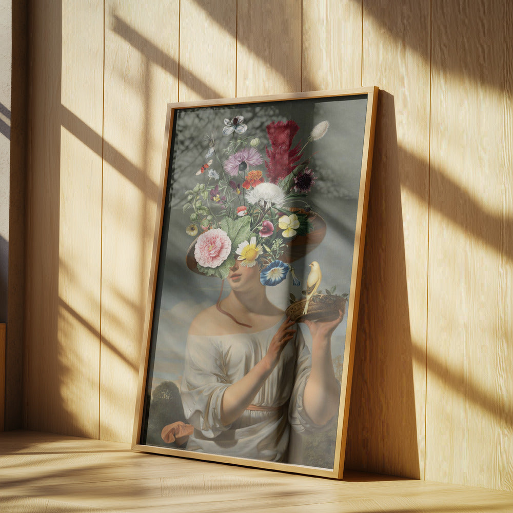Woman In a Large Floral Hat | Poster