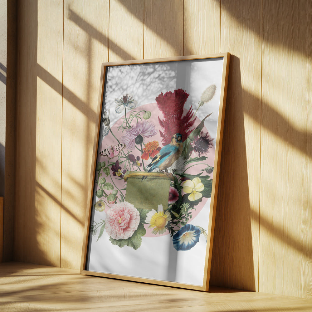 Colorful Bird Perched On A Box | Poster