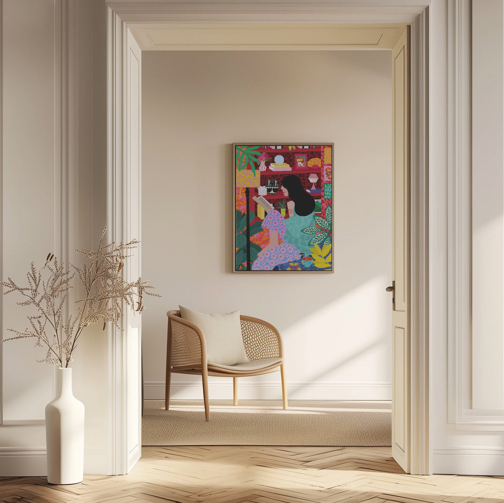 Girl Reading Her Favorite Book | Poster