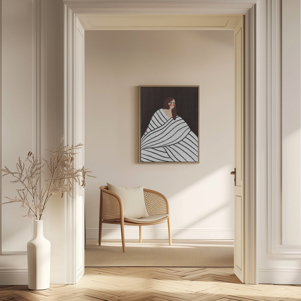 The Woman With Black and White Stripes | Poster
