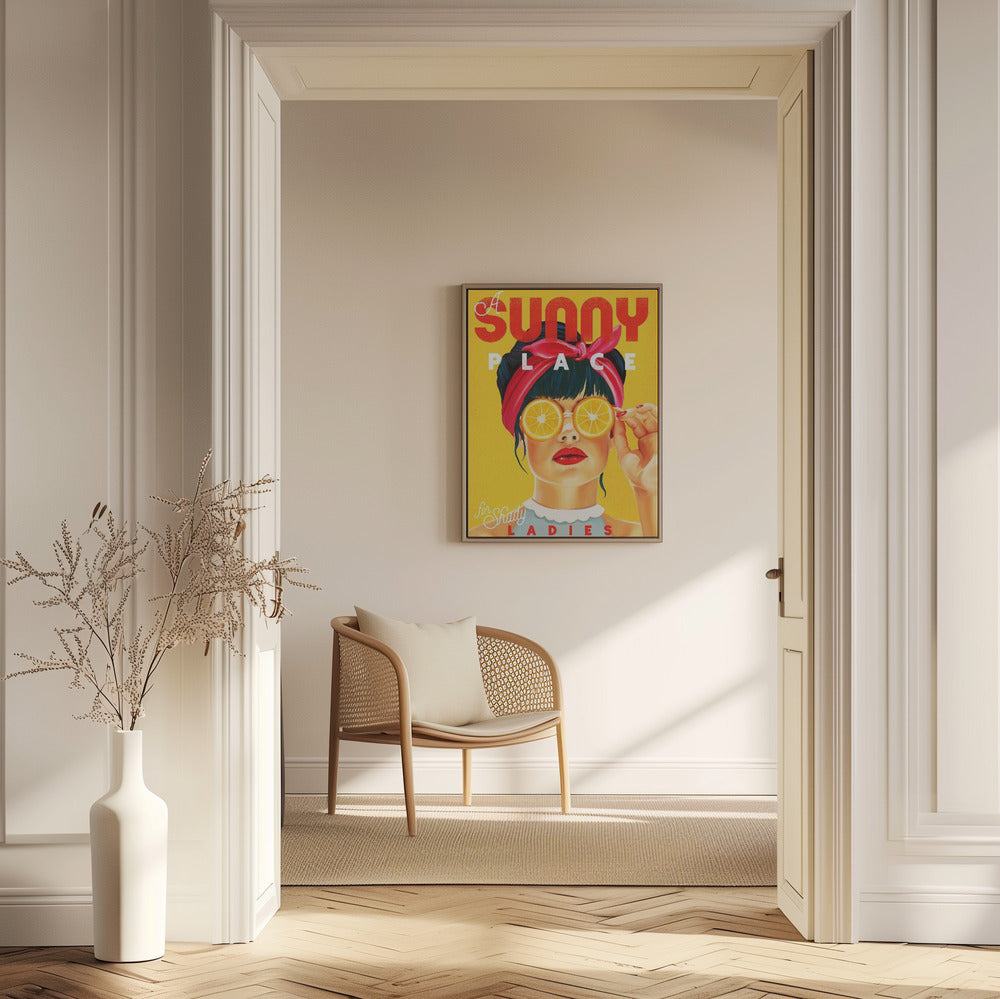 Ein sonniger Ort für schattige Damen Orange Pinup Art | Poster