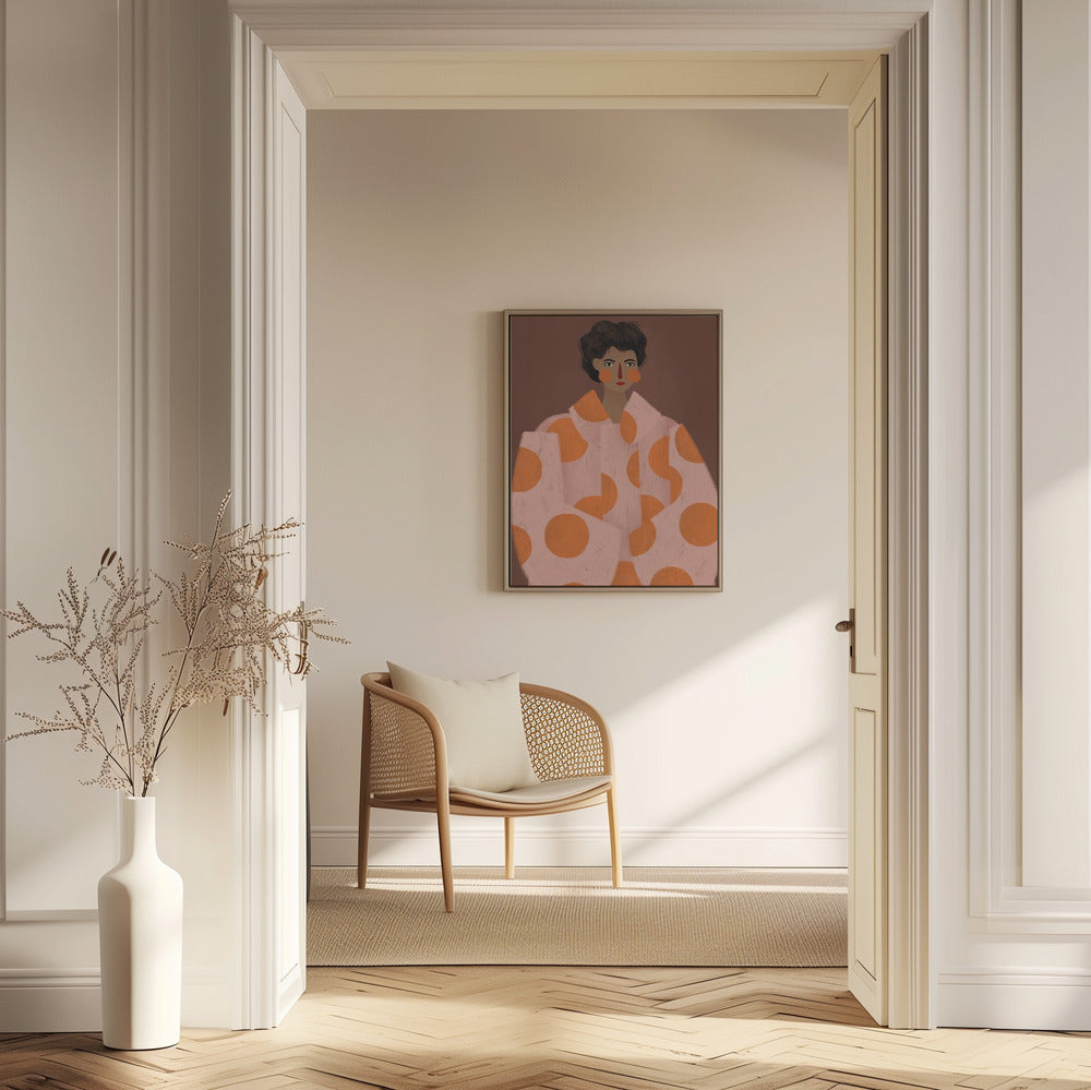 Woman With Orange Dots | Poster