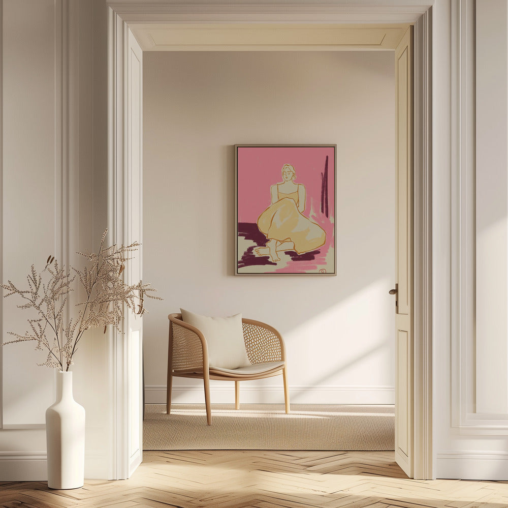 Seated Figure In A Flowing Dress | Poster