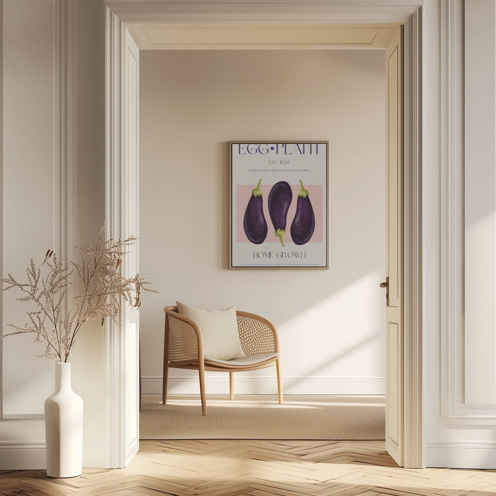 Tre livfulla lila auberginer | Poster