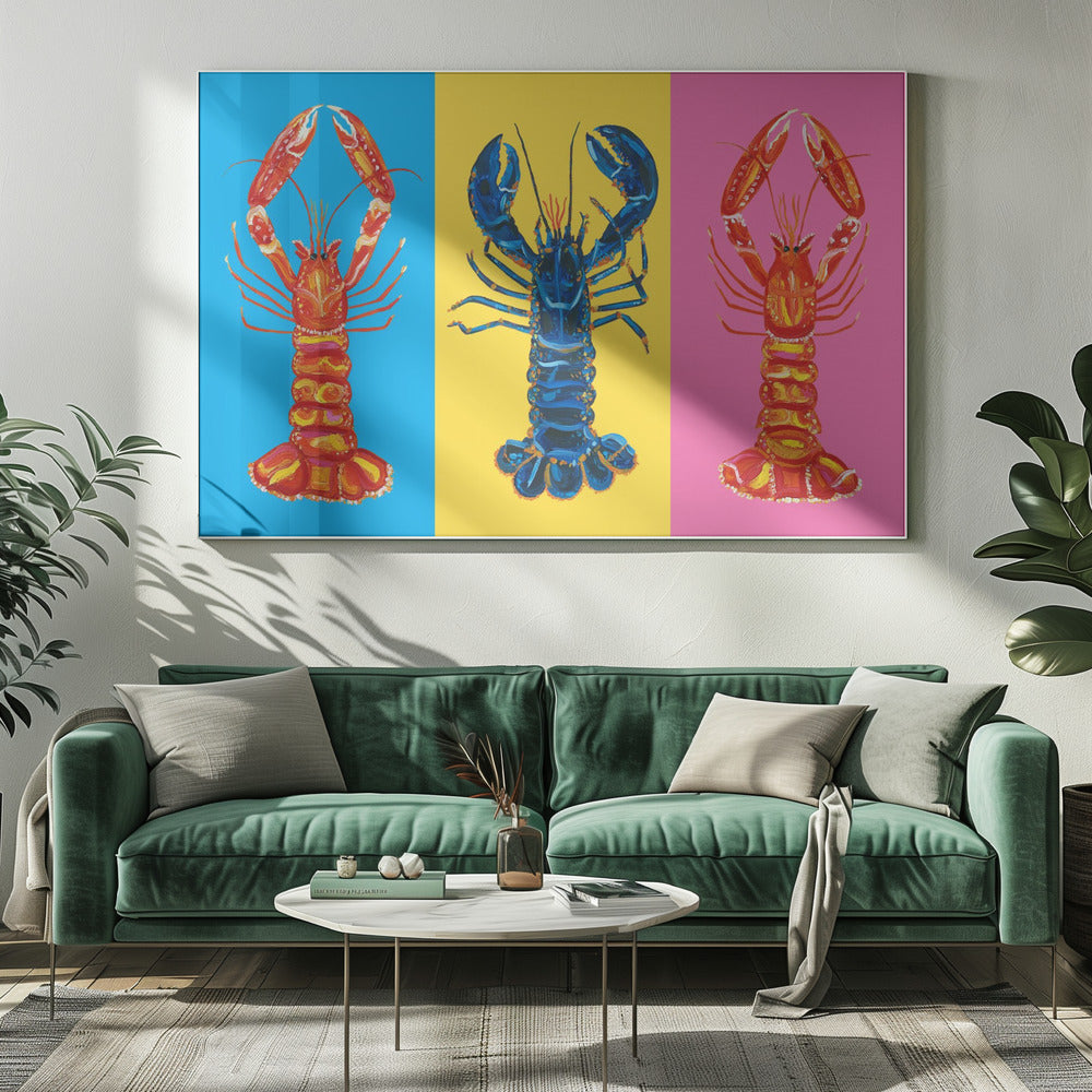 Pop-art z homara langoustines | Wydruki na łótnie