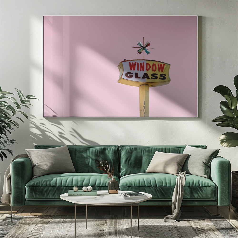 Atomic Pink Starburst Vintage-skilt | Lerretsbilder