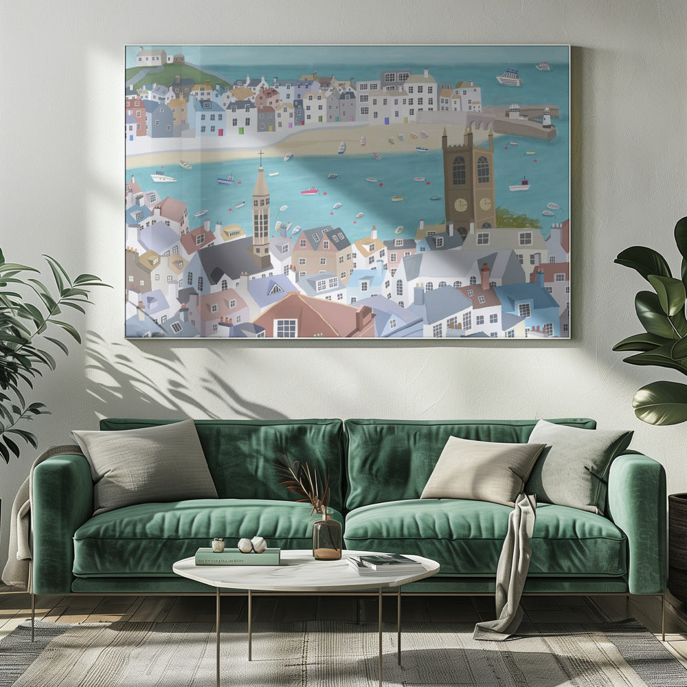La hermosa St Ives, Cornwall, Reino Unido, por la artista Carla Daly | Impresiones en Lienzo