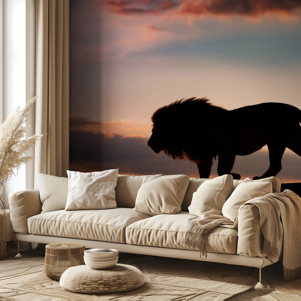 Puesta de sol en el Serengeti | Papel Pintado Fotográfico