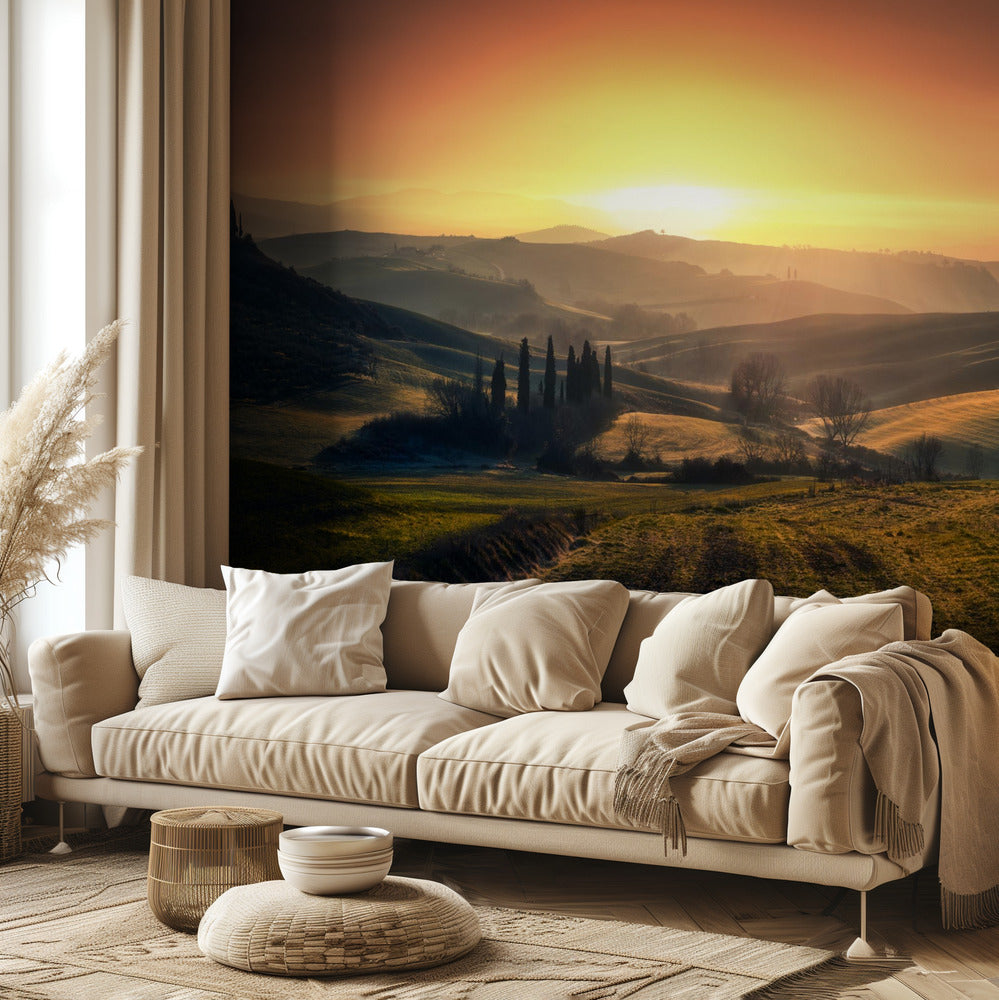 Val d'Orcia por la mañana | Papel Pintado Fotográfico