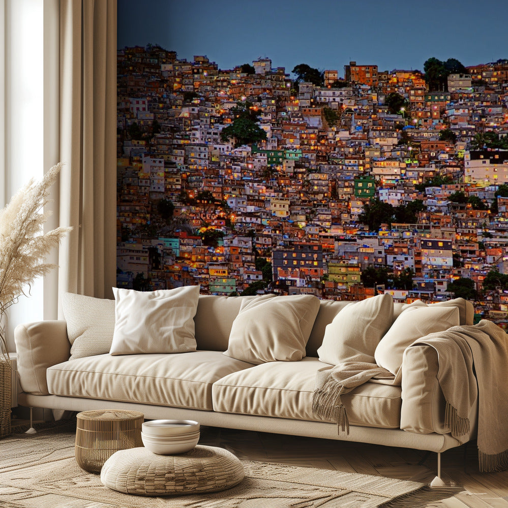 Nightfall in the Favela da Rocinha | Wallpaper