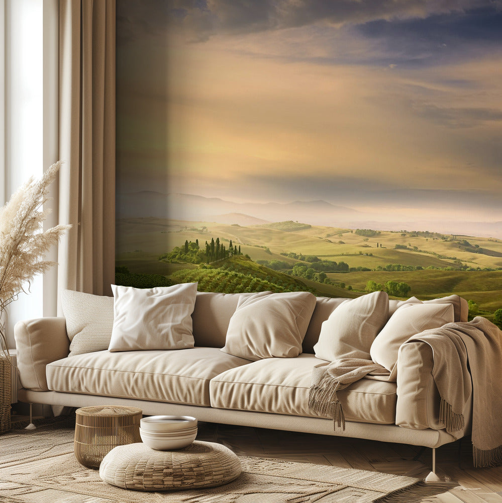 El amanecer de Podere Belvedere | Papel Pintado Fotográfico