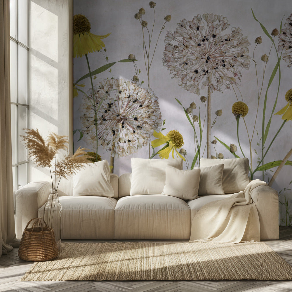 Allium och helenium | Fototapet