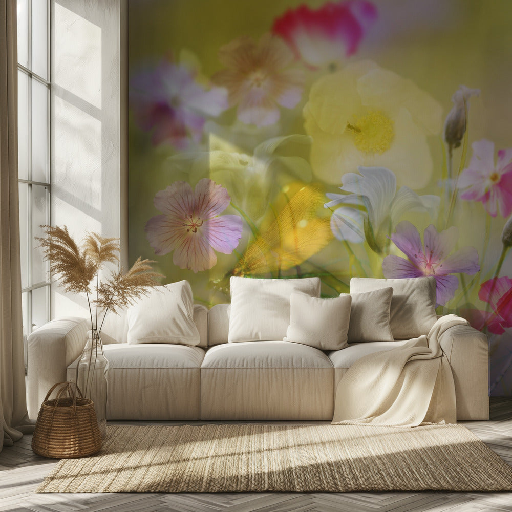 Pequeño jardín en un campo de verano | Papel Pintado Fotográfico