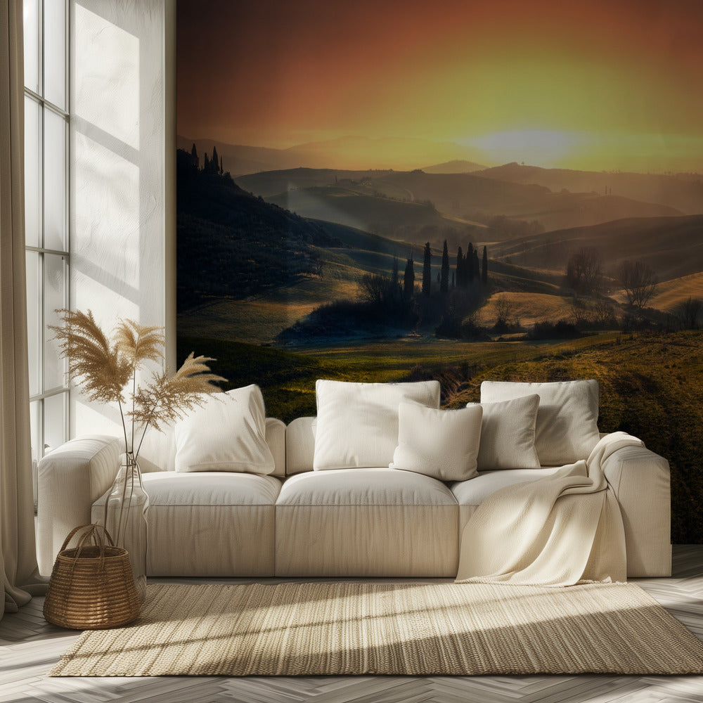 Val d'Orcia por la mañana | Papel Pintado Fotográfico