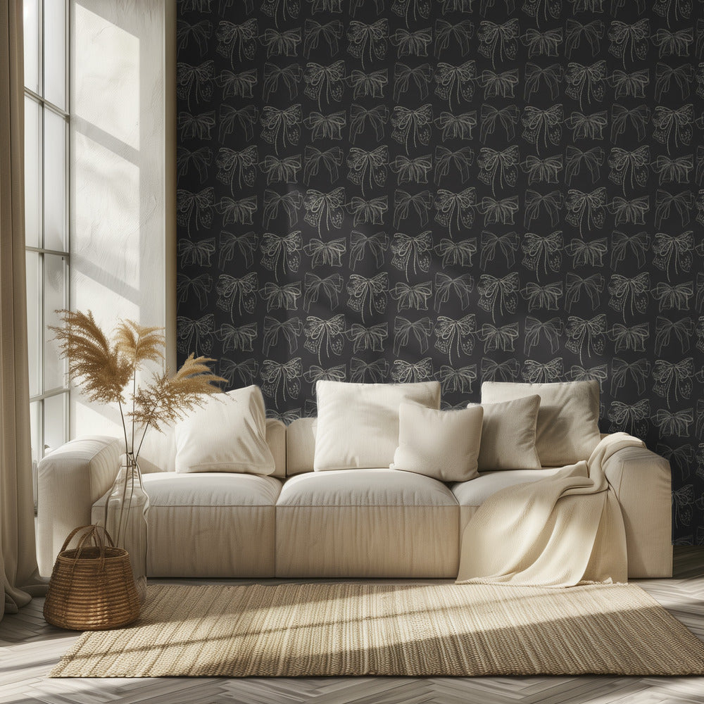Gray Bows Pattern | Wallpaper