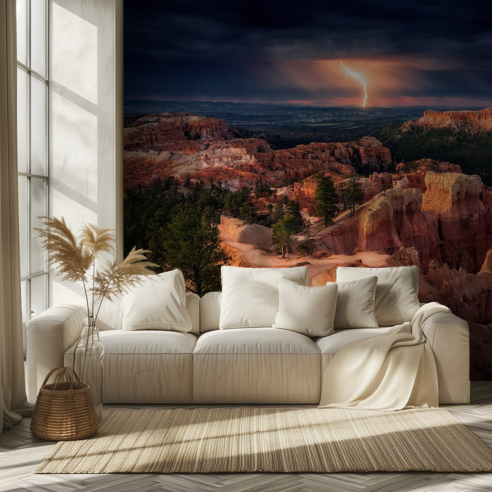 Fulmini sopra il Bryce Canyon | Carta da Parati Fotografica