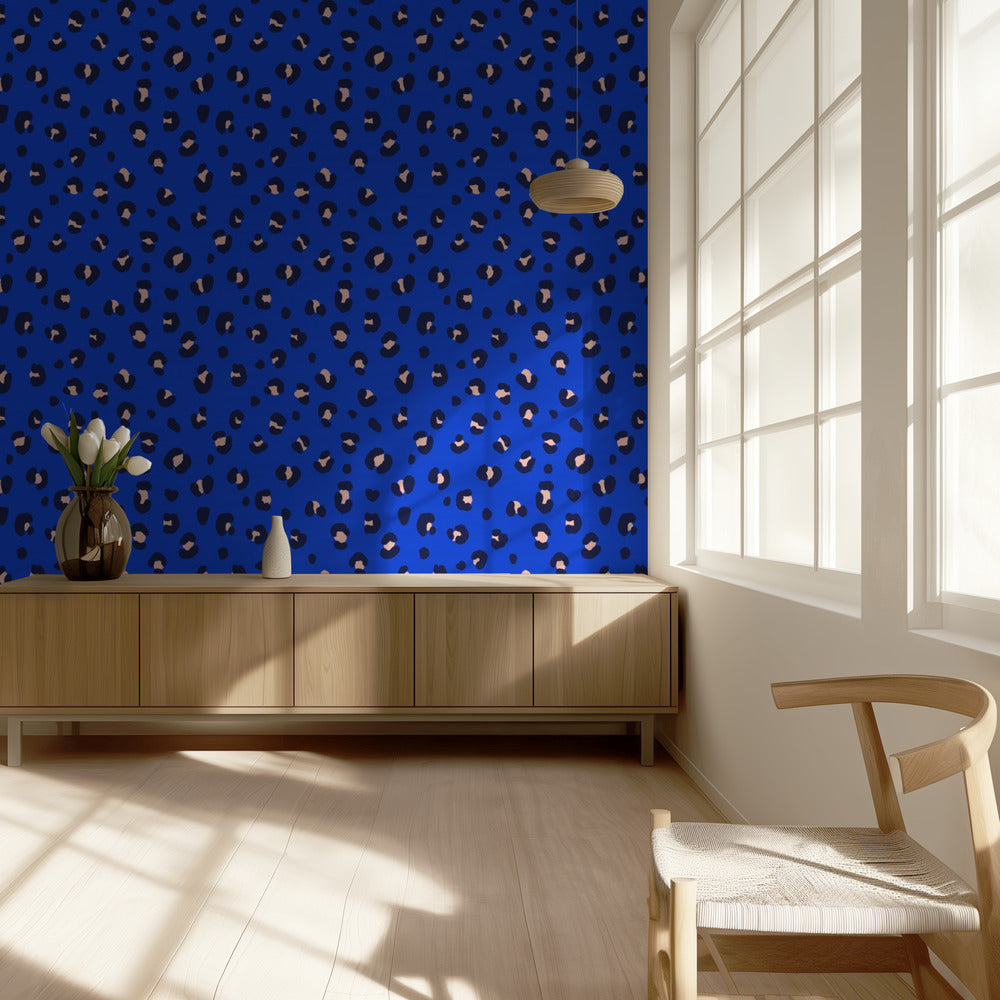 Leopard Pattern in Blue and Pink (pattern design) | Wallpaper