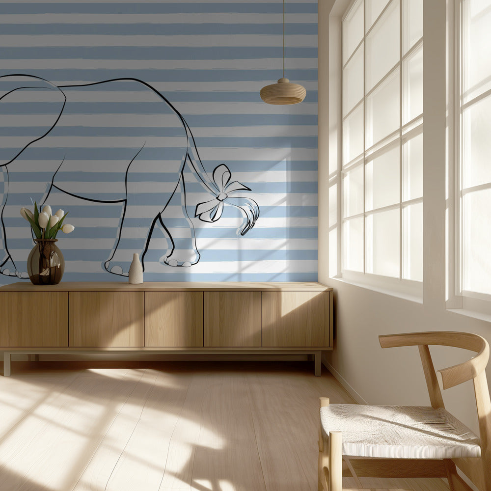 Promenade des éléphants rayés | Papier Peint Photo