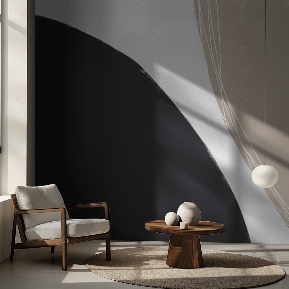 Black And Beige Organic Shapes | Wallpaper
