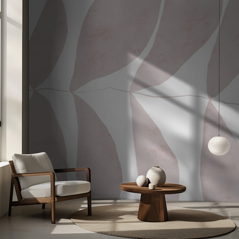 Leaf Patterns in Soft Beige Tones | Wallpaper