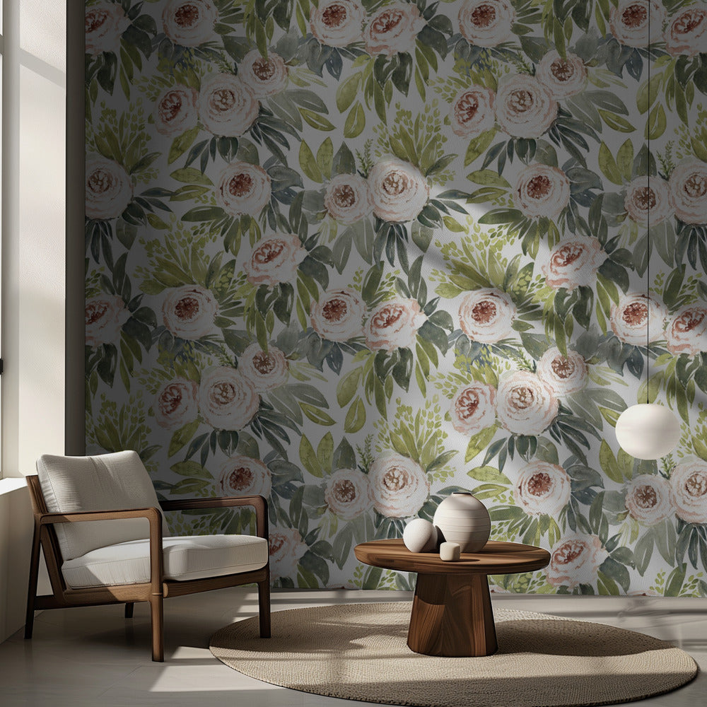 Ananada Aquarell botanisches Muster | Fototapeten