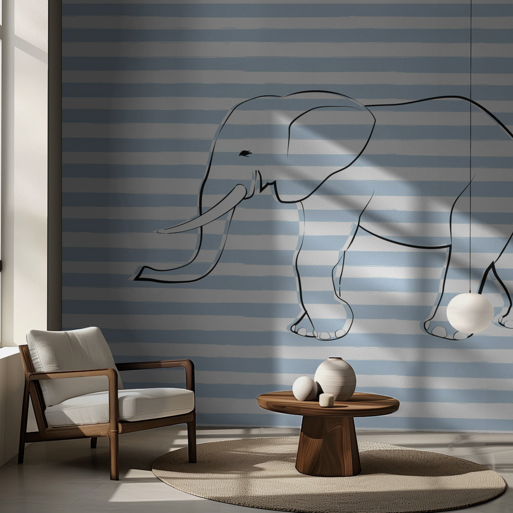 Promenade des éléphants rayés | Papier Peint Photo