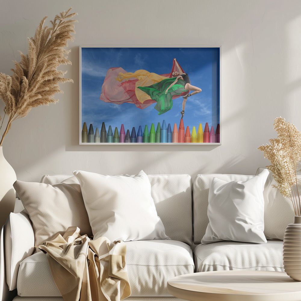 The pose of colorful ballerina | Poster