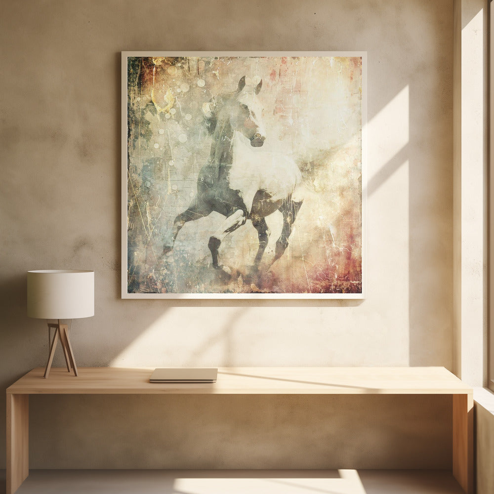 Pferd Vintage Kunst Illustration 07 | Poster