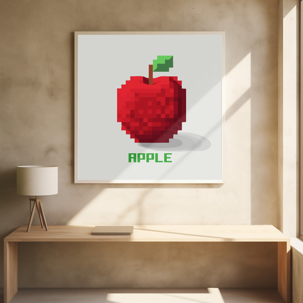 Pixel Obst Apfel | Poster