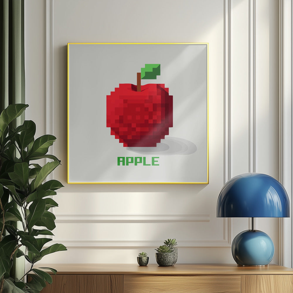 Pixel Obst Apfel | Poster