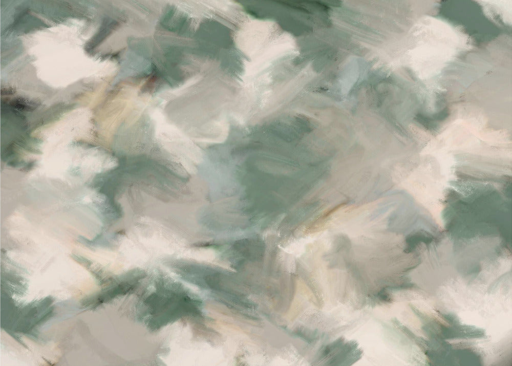 Carré peint vert beige sauvage | Papier Peint Photo