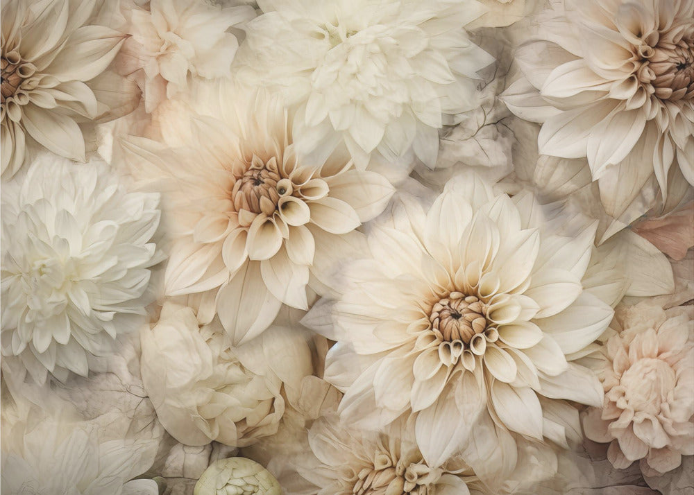 Fa Vintage Blommor 84 | Fototapet