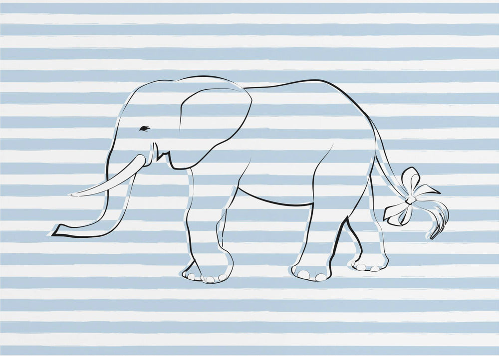Promenade des éléphants rayés | Papier Peint Photo