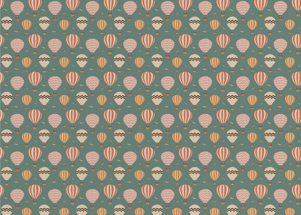 Retro hot air balloon repeat pattern | Wallpaper