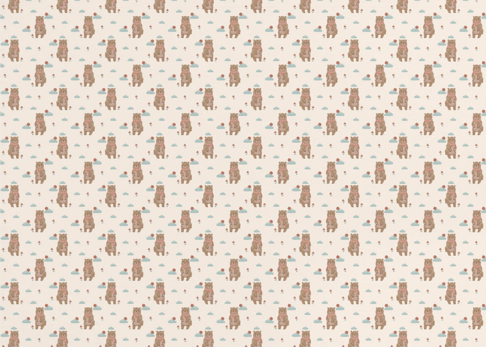 Cute Bears Among Clouds and Mushrooms | Wallpaper